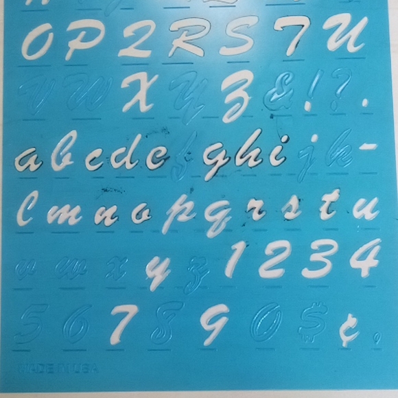 2/$15 Stencil 1" Letters & Numbers Brush Font - Picture 4 of 6